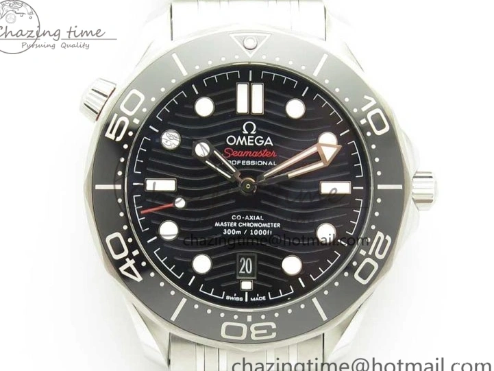 0524 2018 Seamaster Diver 300M OMF Best Edition Black Ceramic Black Dial on SS Bracelet A8800 (Black Balance Wheel) Breathable 7959